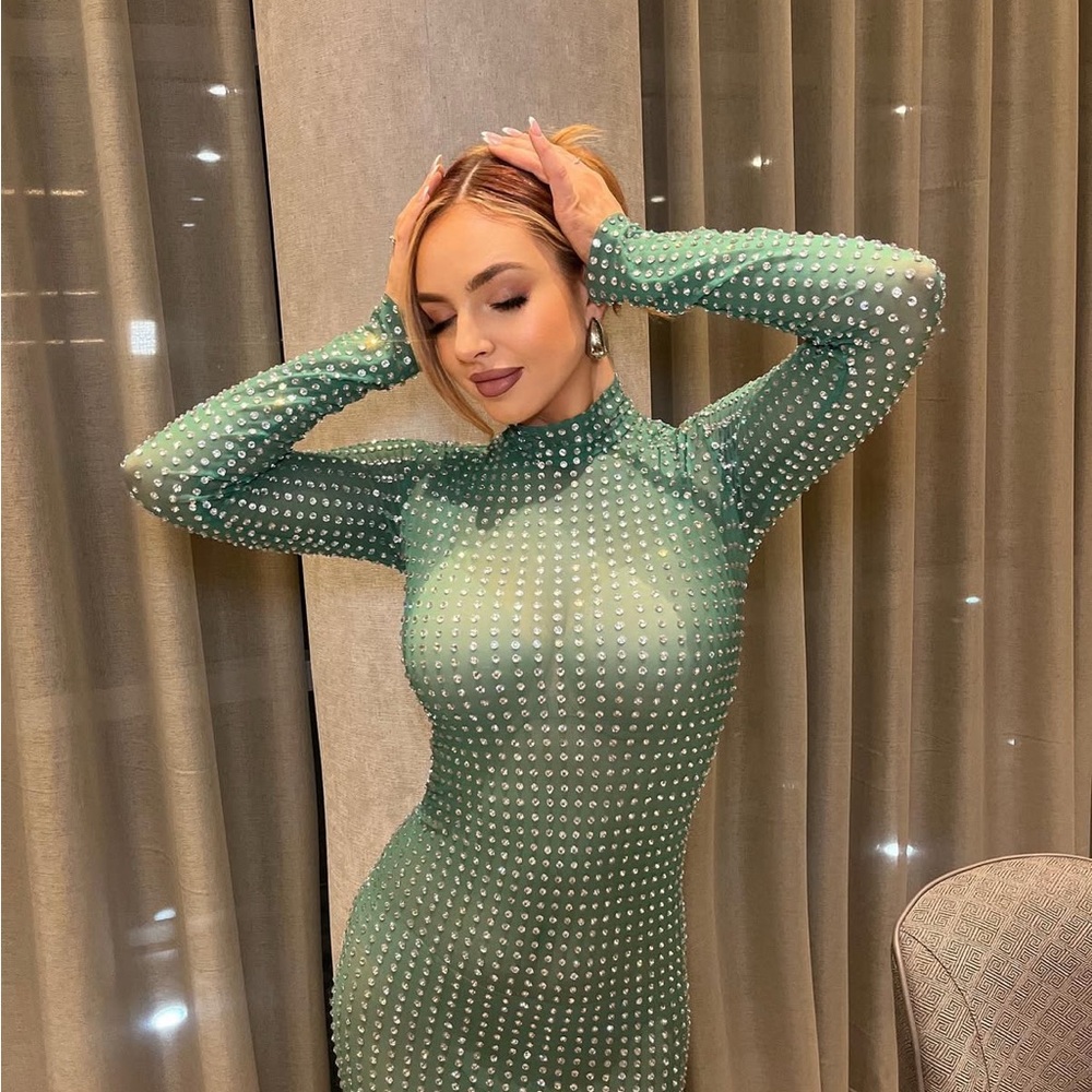 Mew Mews Green Rhinestone Dress